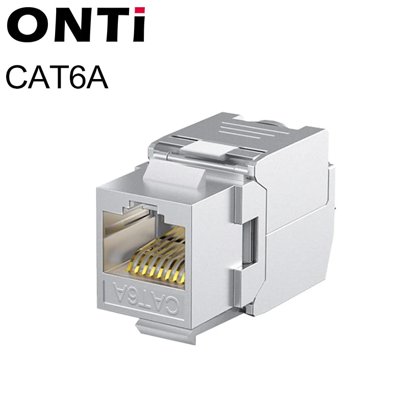 ONTi RJ45 CAT8 Tool-Less STP Shielded Keystone Jack Module,Self-Locking Cat7 CAT6A CAT6 CAT5E Zinc Alloy Network Coupler Adapter