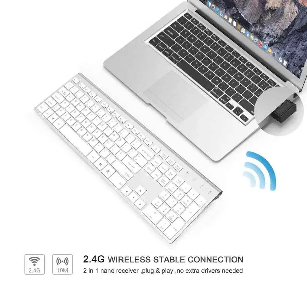 Wireless Keyboard and Mouse Combination, 2.4 Gigahertz Stable Connection Rechargeable Battery, UK/France/Korean/Spain/US Layout
