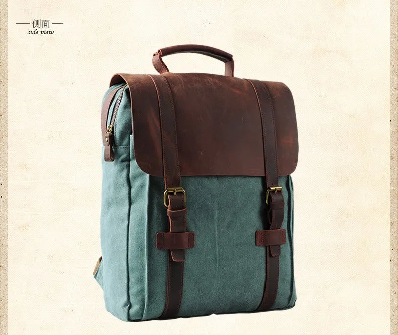 Fashion Male Backpack Leather military Canvas backpack Men backpack women school backpack school bag bagpack rucksack mochila