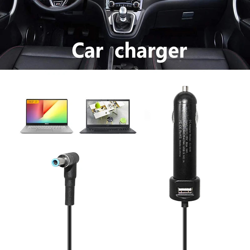 90W Laptop Car Charger for Hp EliteBook G3 246 G4 248 G1 250 G2 250 G3 250 G4 255 G2 255 G3 255 19.5V 2.31A 4.62A Laptop Adapter