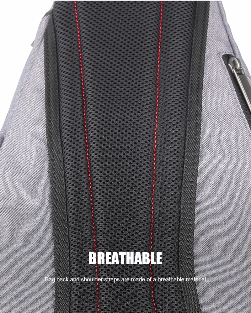 Mixi One Shoulder Backpack Crossbody Sling Bag – USB Charging Sports Travel Bag for Men & Women, Lightweight Cycling & School Backpack