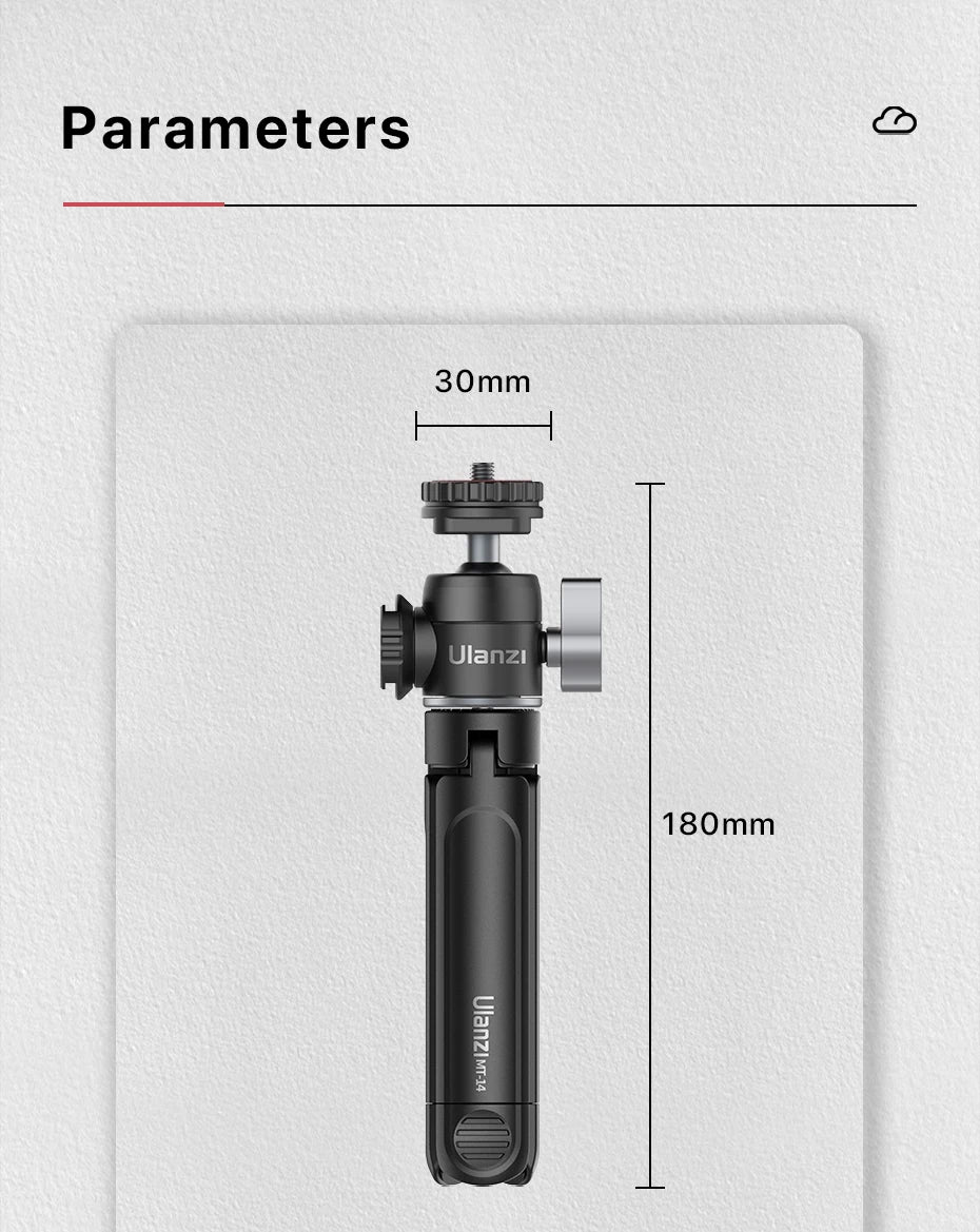 Ulanzi U-Vlog Lite Extendable Tripod Dual Cold Shoe Ball Head Volg Tripod for Smartphone Sony Canon Nikon DSLR Camera