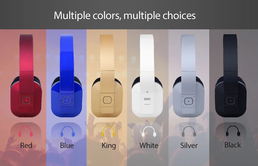 August EP650 Bluetooth Wireless Headphones with Mic/Multipoint/NFC Over Ear Bluetooth 4.2 Stereo Music aptX Headset for TV,Phone