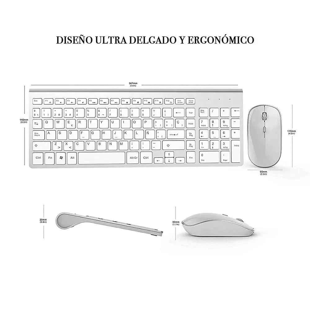 Wireless Keyboard and Mouse，Ergonomic design Full-size Keyboard mouse 2400 DPI，Spain/us/uk/Russia layout/France Black and pink