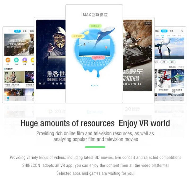 Wireless Virtual Reality Glasses IMAX Huge Screen 3D Glasses Google Cardboard Box VR Headset for 4.7-7.2
