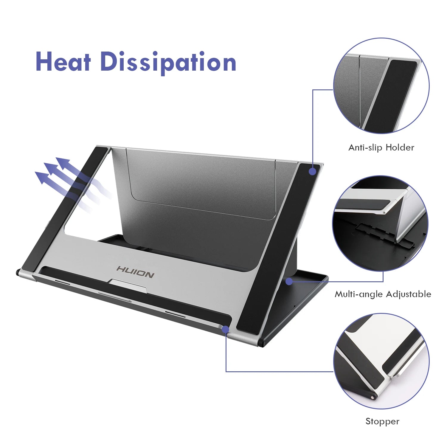 13.3 Inch HUION Graphics Tablet Kamvas Pro 13 2.5K Screen Display 145% SRGB Drawing Pen Tablet Monitor with Adjustable Stand