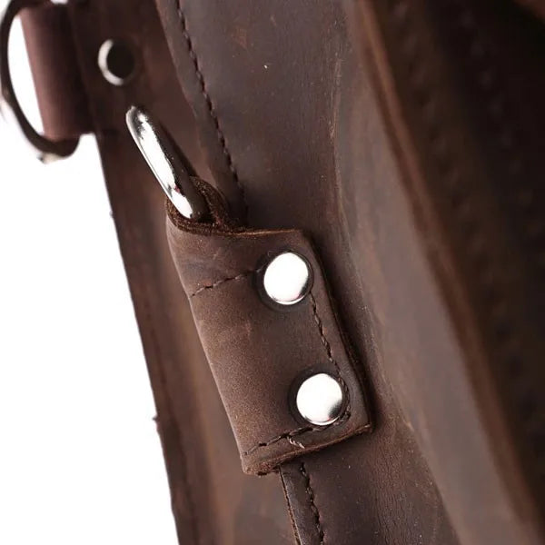 Vintage Crazy Horse Genuine Leather Men Briefcase Business Bag Large Leather Briefcase Male 15.6