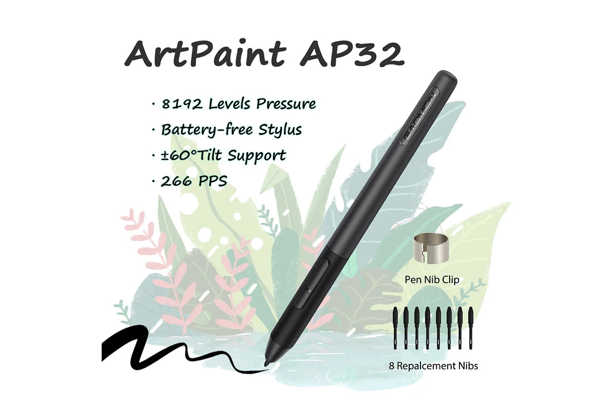 GAOMON M10K PRO 10 * 6.25'' Graphic Drawing Pen Tablet with 8192 Pressure Battery-Free Stylus Support OTG Function