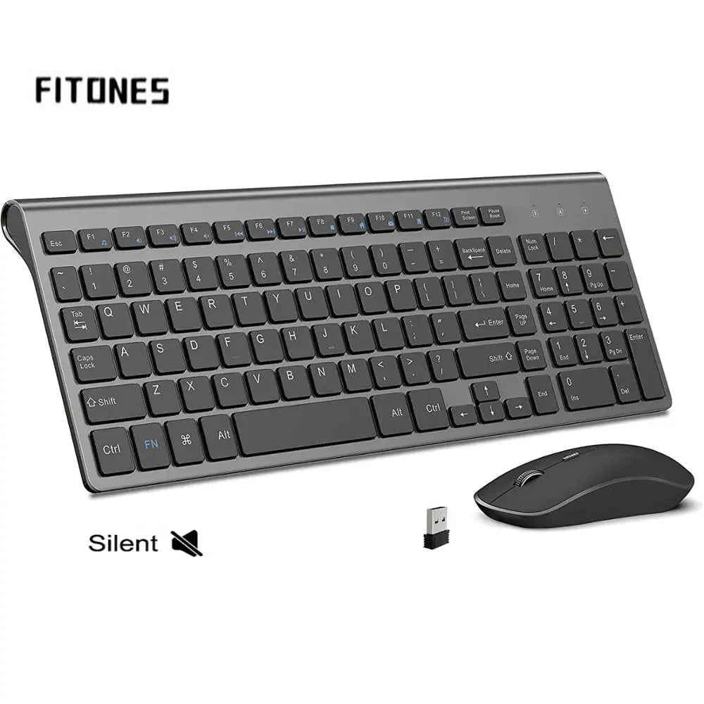 Wireless Keyboard and Mouse，Ergonomic design Full-size Keyboard mouse 2400 DPI，Spain/us/uk/Russia layout/France Black and pink
