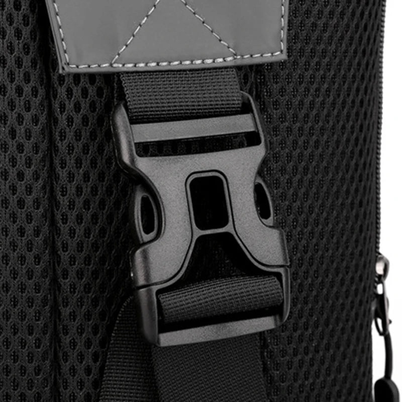 Men Small Backpack Chest Pack Shoulder Bag with USB Charging Port Travel Male Waterproof Nylon Sling Messenger Cross body Bags