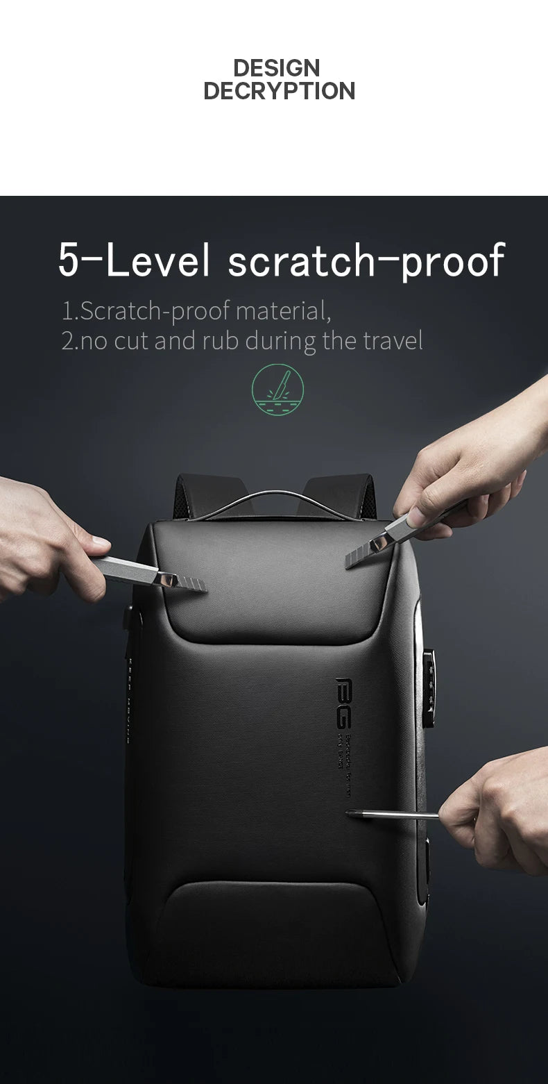 BANGE Anti-Thief 15.6 inch Laptop Backpack with Lock Multifunctional Backpack WaterProof for Business Shoulder Bags for Travel