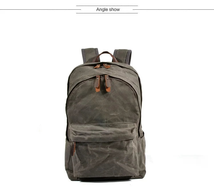 New Designer Waterproof oil wax Canvas Daypacks Unisex men Vintage Backpacks women Anti-thief Travel Rucksacks Retro School Bags