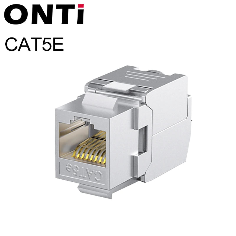 ONTi RJ45 CAT8 Tool-Less STP Shielded Keystone Jack Module,Self-Locking Cat7 CAT6A CAT6 CAT5E Zinc Alloy Network Coupler Adapter