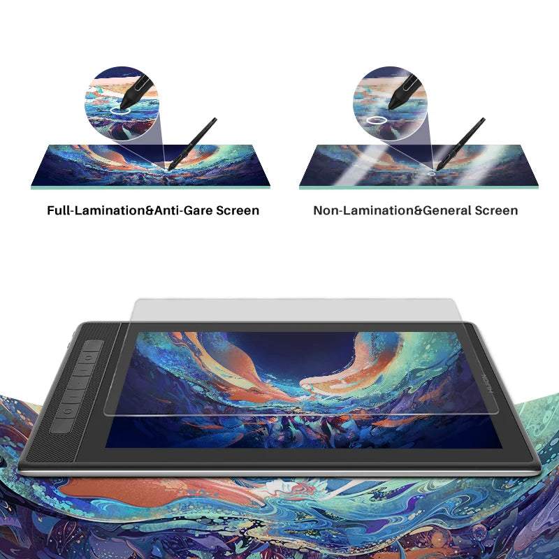 13.3 Inch HUION Graphics Tablet Kamvas Pro 13 2.5K Screen Display 145% SRGB Drawing Pen Tablet Monitor with Adjustable Stand