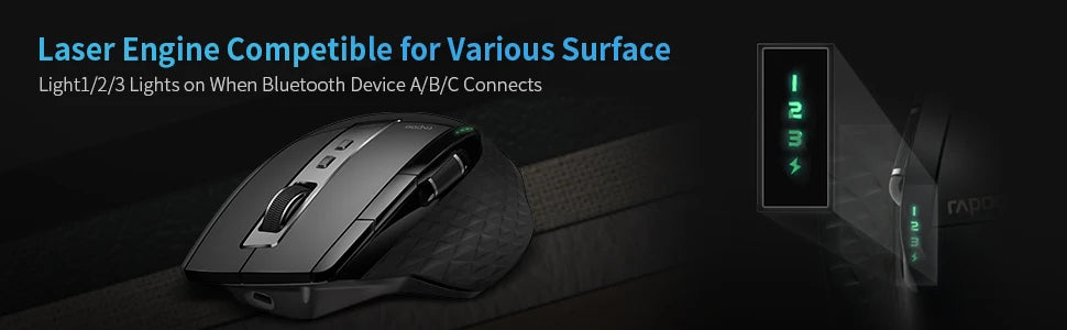 Rapoo Multi-mode Wireless Keyboard and Mouse Combo  Extremely Thin Metal Keyboard Rechargeable Mouse Easy-Connect Up to 4 Device