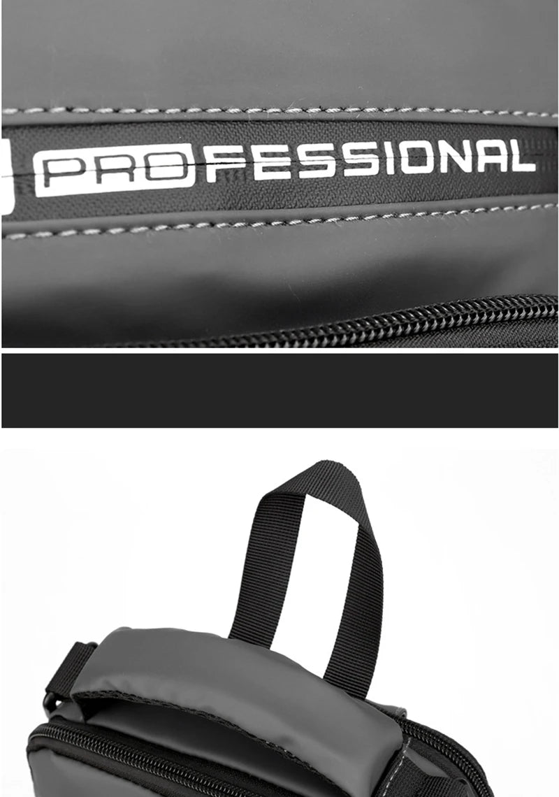 Men Small Backpack Chest Pack Shoulder Bag with USB Charging Port Travel Male Waterproof Nylon Sling Messenger Cross body Bags