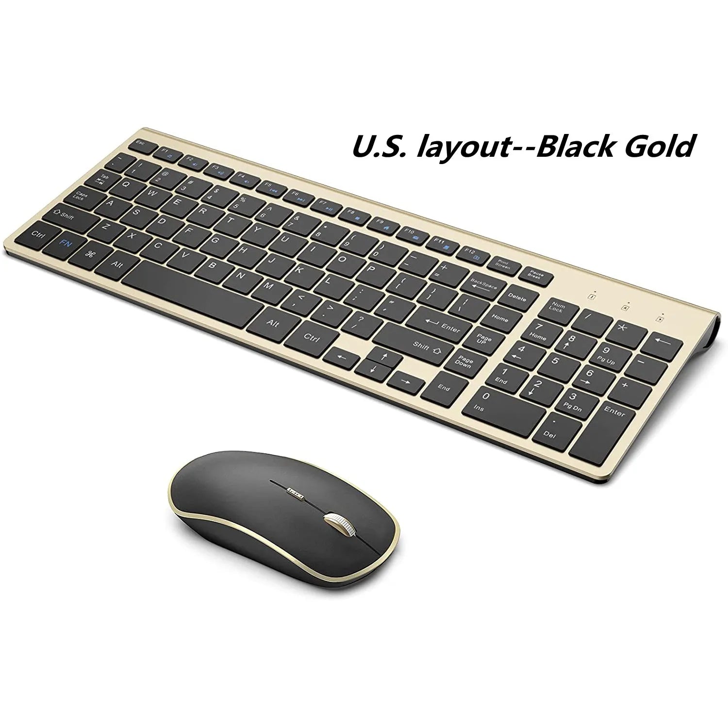 Wireless Keyboard and Mouse，Ergonomic design Full-size Keyboard mouse 2400 DPI，Spain/us/uk/Russia layout/France Black and pink