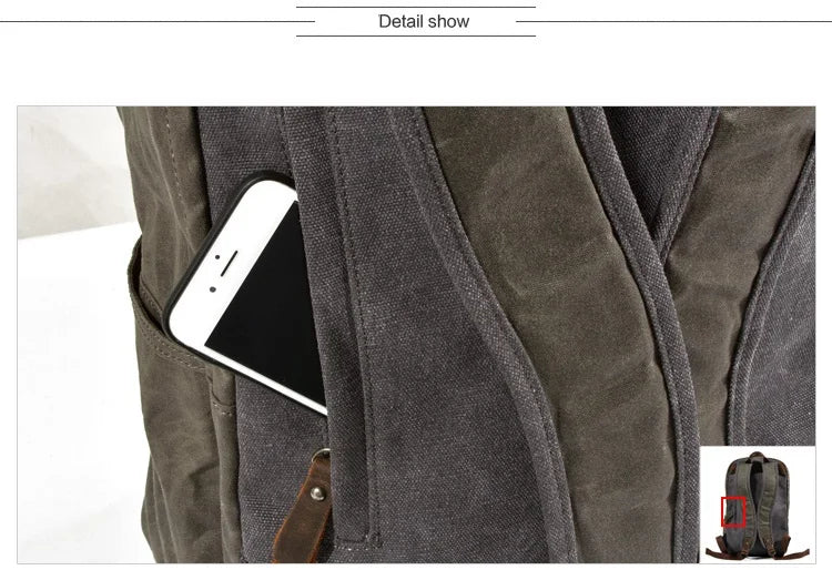 New Designer Waterproof oil wax Canvas Daypacks Unisex men Vintage Backpacks women Anti-thief Travel Rucksacks Retro School Bags