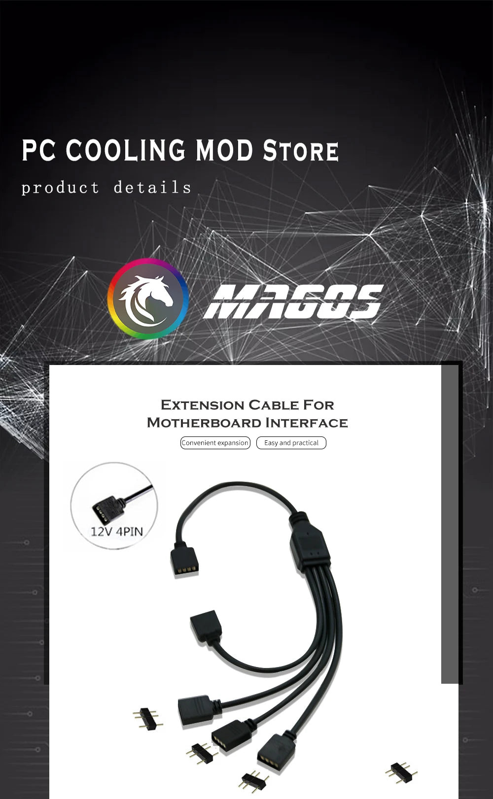 SYNC Motherboard Cable RGB Splitter 12V 4Pin 5V 3Pin Header Addressable RGB Hub Transfer Extension Cable For ASUS GIGABYTE MSI