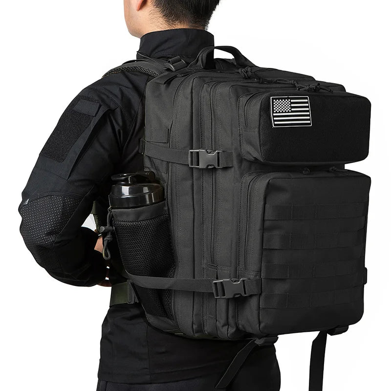 45L Tactical Backpack survival Bag Hunting MOLLE Backpack GYM For Men EDC Outdoor Hiking Rucksack Witch Bottle Holder