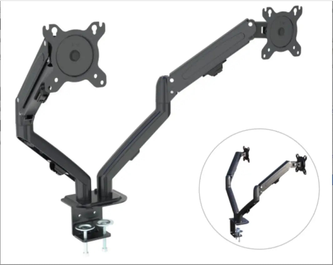 Hyvarwey G08-24 Dual Monitor Desktop Mount Bracket for 13 to 27-Inch LCD Screens Rotate & Tilt Adjust Two-Arm Desk Stand Support