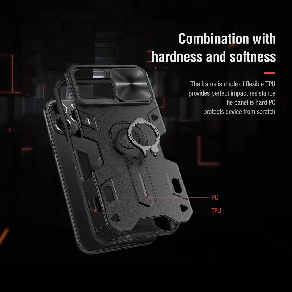 NILLKIN for iPhone 13 Pro Max Case for iPhone 13 Mini Case with Ring stand Case Camera Protection Slide cover