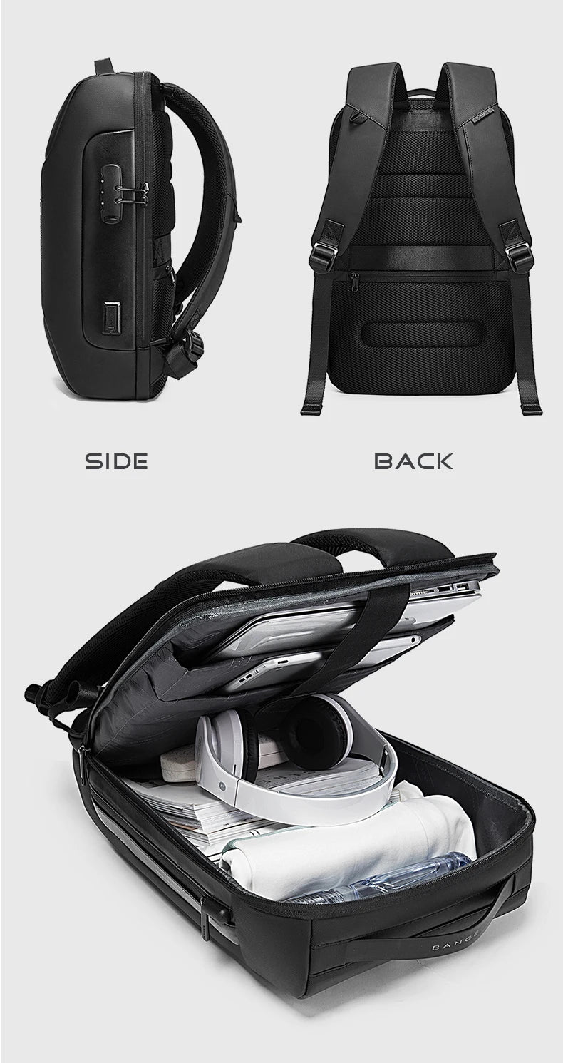 BANGE Anti-Thief 15.6 inch Laptop Backpack with Lock Multifunctional Backpack WaterProof for Business Shoulder Bags for Travel