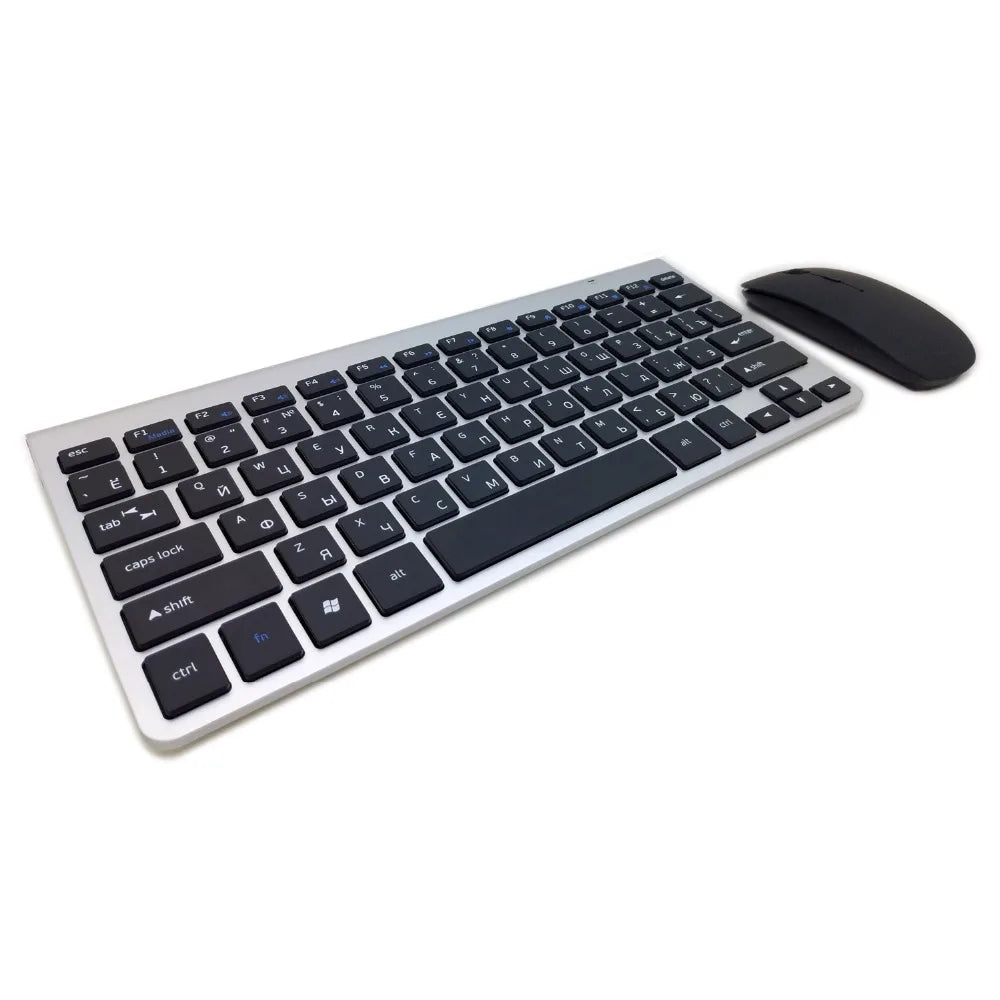 Russian Keyboard Ultra-Thin Wireless Keyboard Mouse Combo 2.4G Wireless Mouse for Apple Keyboard Style Mac Win XP/7/8/10 Tv Box