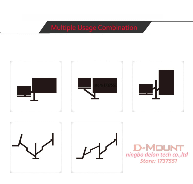 OL-3L Aluminum Silver Ergonomics 10'-17' Desk Laptop Stand 32' Monitor Desktop Bracket Computer Mount Full Motion Column Bar