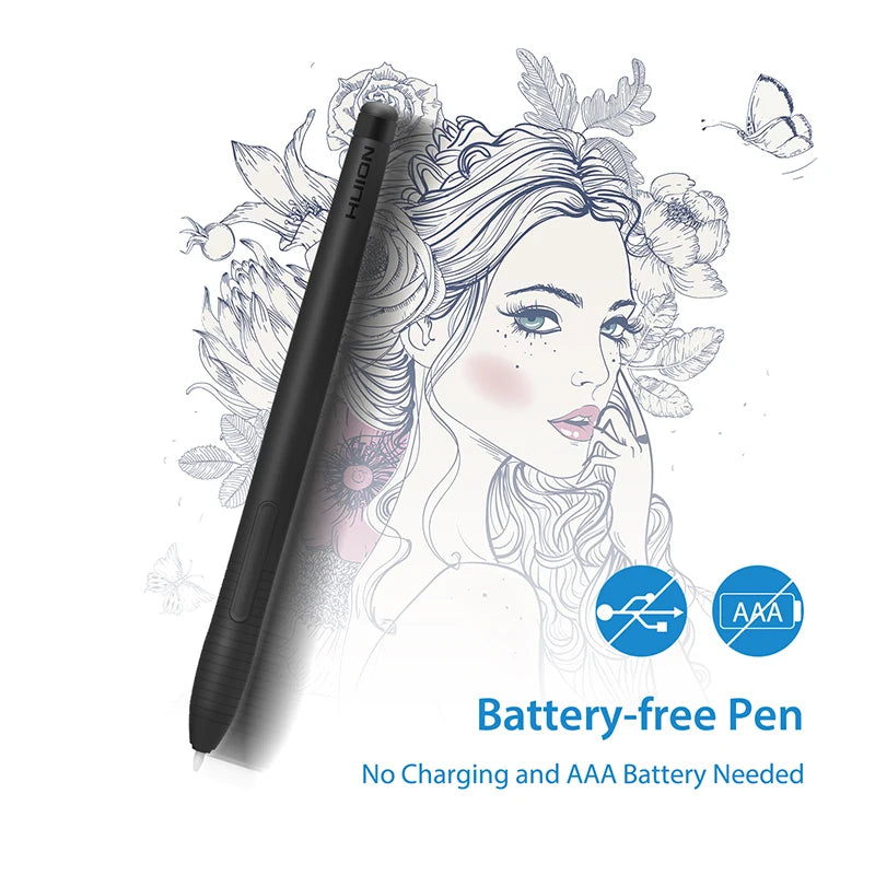 HUION Inspiroy H430P Drawing Tablet 4.8x3 Graphic Tablet with Battery-Free Stylus 4 Hot Keys, Art Tablet for Drawing Writing