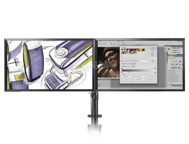 MS02 Desktop Clamping Full Motion 360 Degree Dual Monitor Holder 10