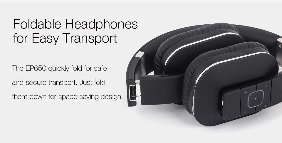 August EP650 Bluetooth Wireless Headphones with Mic/Multipoint/NFC Over Ear Bluetooth 4.2 Stereo Music aptX Headset for TV,Phone