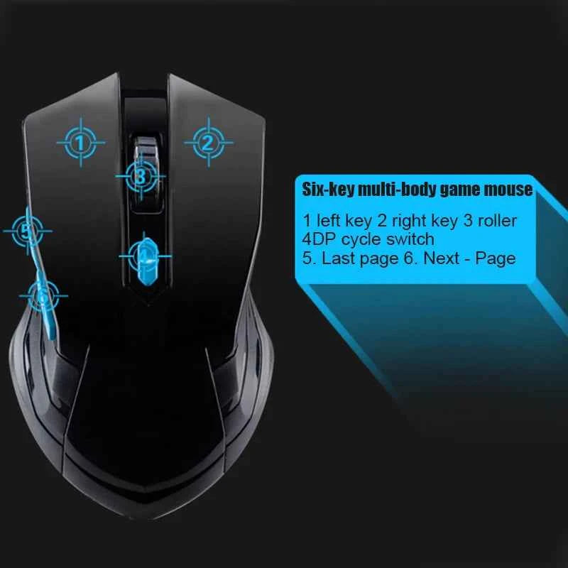 Keyboard Mouse Combos Waterproof Multimedia 2.4GHz Wireless Gaming Keyboard USB Cordless Mous NK-Shopping