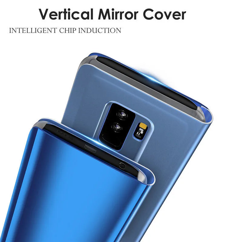 For Samsung Galaxy S24 Ultra 5G Case View Mirror Flip Stand Phone Case For Samsung S24 + Plus S 24 Ultra Shockproof Back Cover
