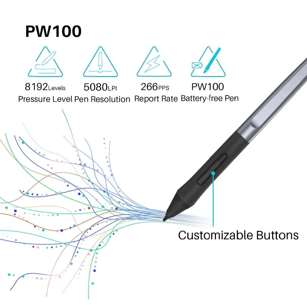 Huion HS64 Graphics Tablet 6x4 Inch Ultrathin Tablet for Beginner Drawing 4 Customized Press Keys, Android Phone Easy Connection