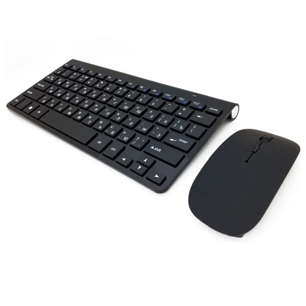 Russian Keyboard Ultra-Thin Wireless Keyboard Mouse Combo 2.4G Wireless Mouse for Apple Keyboard Style Mac Win XP/7/8/10 Tv Box