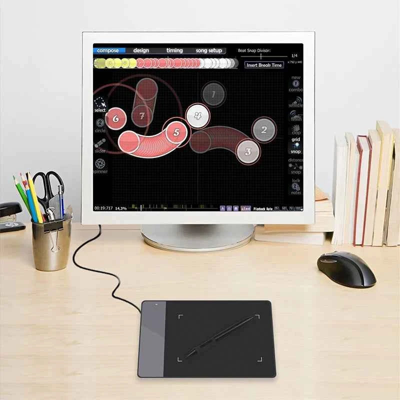 HUION OSU 420 4' Graphic Digital Tablets Professional Signature Drawing Tablets Handwriting Tablet Black 2048 Levels 176 X 111mm