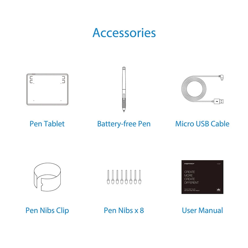 HUION Inspiroy H430P Drawing Tablet 4.8x3 Graphic Tablet with Battery-Free Stylus 4 Hot Keys, Art Tablet for Drawing Writing
