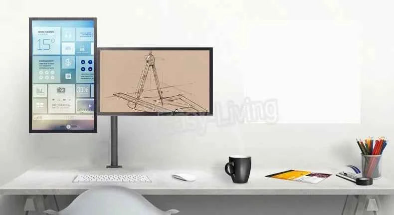 MS02 Desktop Clamping Full Motion 360 Degree Dual Monitor Holder 10