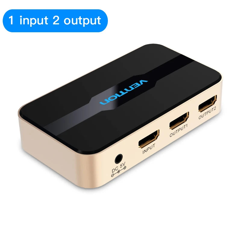 Vention HDMI Splitter 1 In 4 Out HD 4K/30Hz HDMI Switch HDMI 1.4 1x2 1x4 Adapter With Power Supply for Xbox PS4 TV HDMI Switcher