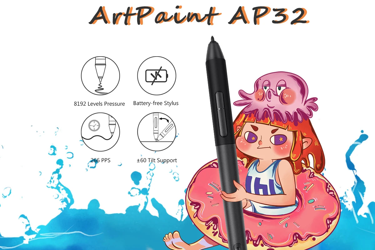 Gaomon Graphics Tablet M106K Pro 10*6.25 Inch Drawing Tablet 8192 Levels Battey-Free Stylus 28 Press Keys, Support Android Phone