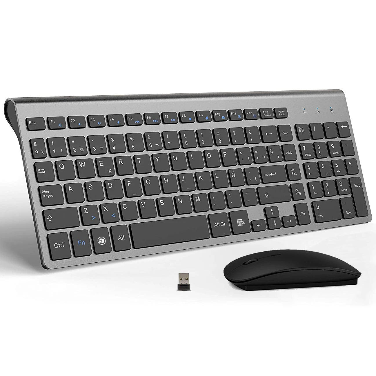 Spanish Layout Wireless Keyboard Mouse Combo Ultra Slim 2.4G Silent Scissor Key Keyboard Set for PC Laptop tv box