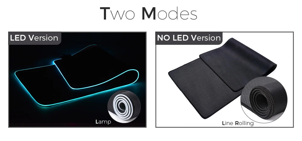 LED Light Mousepad RGB Keyboard Cover Desk-mat Colorful Surface Mouse Pad Waterproof Multi-size World Computer Gamer CS Dota
