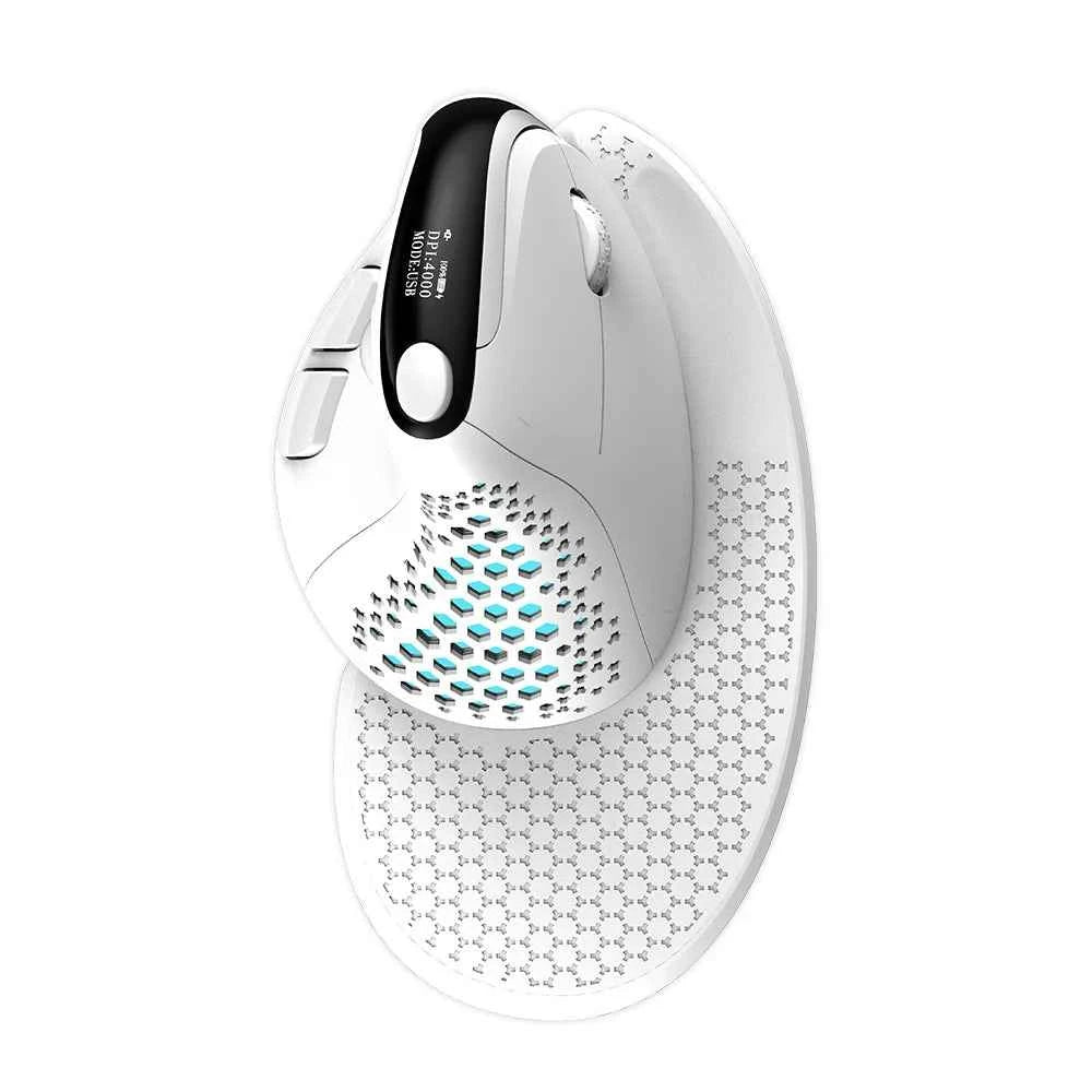 Delux M618XSD Seeker Ergonomic Vertical Mouse with OLED Screen 4000DPI Rechargeable 1000mA Removable Back Cover For Computer