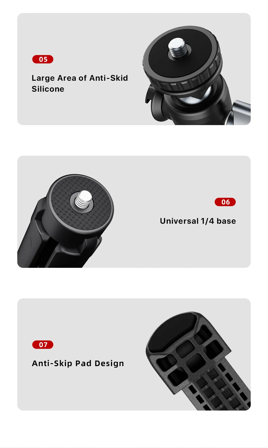 Ulanzi Mini Vlog Tripod Dual Cold Shoe Ballhead for Microphone LED Light Extend Smartphone Tripod for Sony A6400 Photography kit