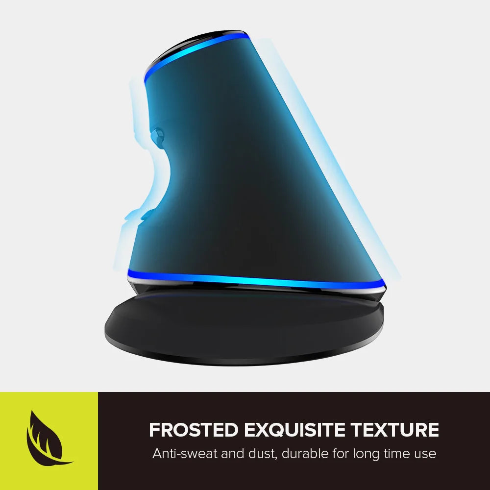 Delux M618PU Wired Vertical Ergonomic Mouse with 7200DPI Blue LED 6 Programmble Light On-Board Software For PC Computer Laptop