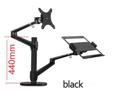 OL-3L Aluminum Silver Ergonomics 10'-17' Desk Laptop Stand 32' Monitor Desktop Bracket Computer Mount Full Motion Column Bar