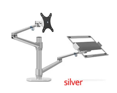 OL-3L Aluminum Silver Ergonomics 10'-17' Desk Laptop Stand 32' Monitor Desktop Bracket Computer Mount Full Motion Column Bar
