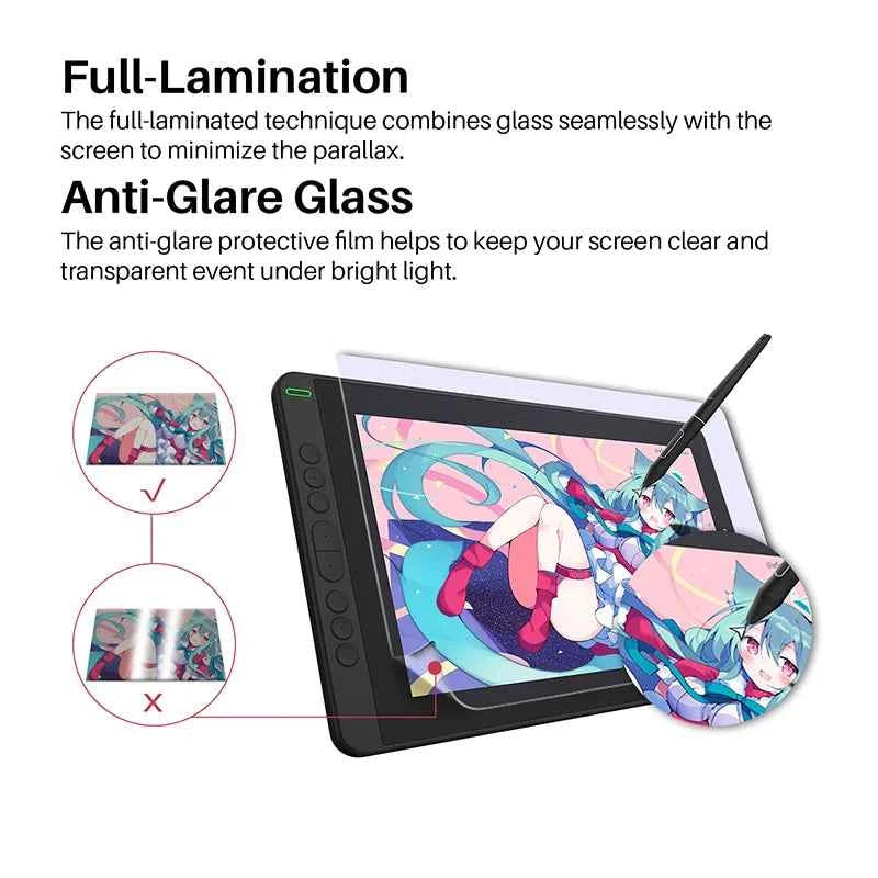 HUION Kamvas 13 Graphic Tablet Monitor 120%sRGB Battery-Free Pen Display Drawing Monitor 8192 Levels Pen with Express Keys Gamut