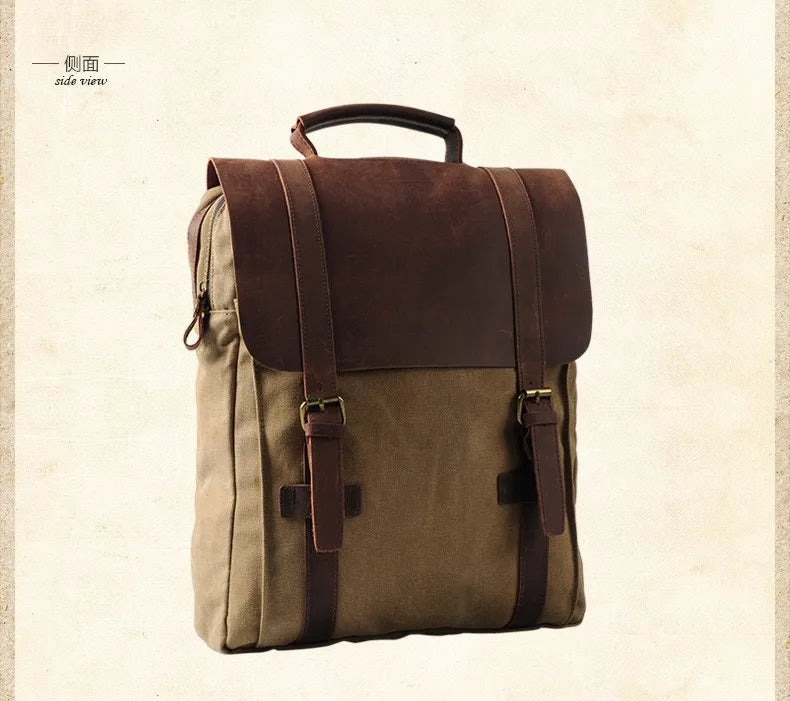 Fashion Male Backpack Leather military Canvas backpack Men backpack women school backpack school bag bagpack rucksack mochila